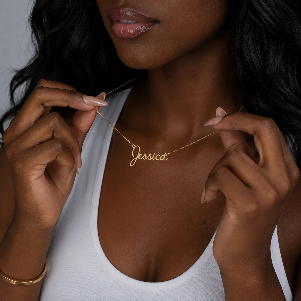 Halo Script Necklace