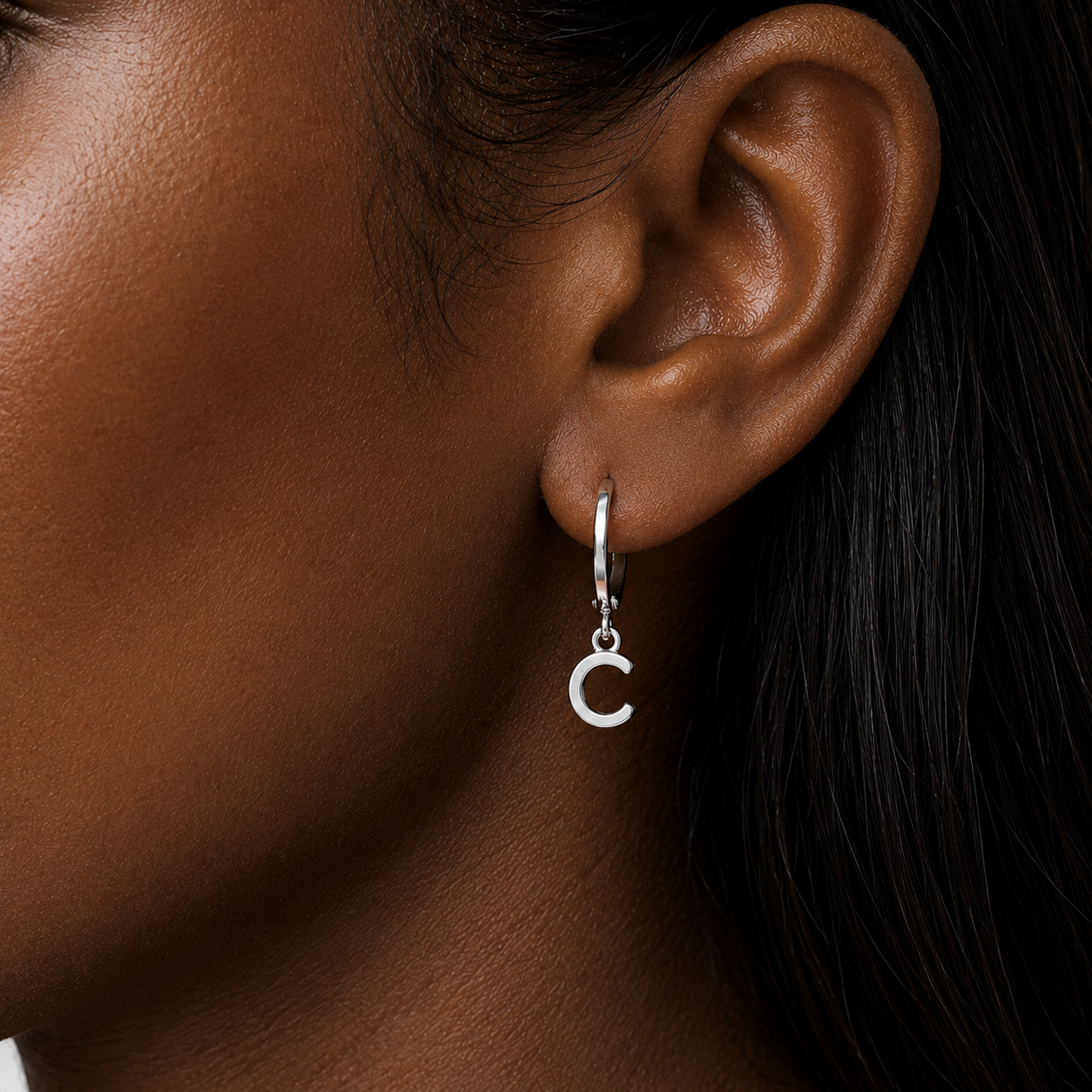 Aura Initial Dangle Earring