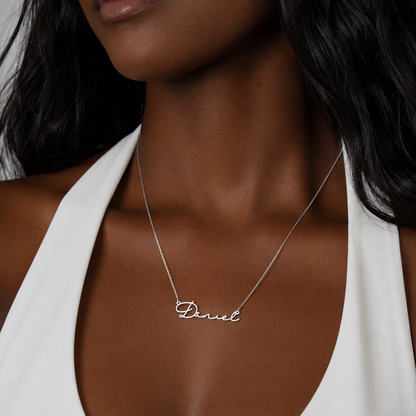 Muse script necklace